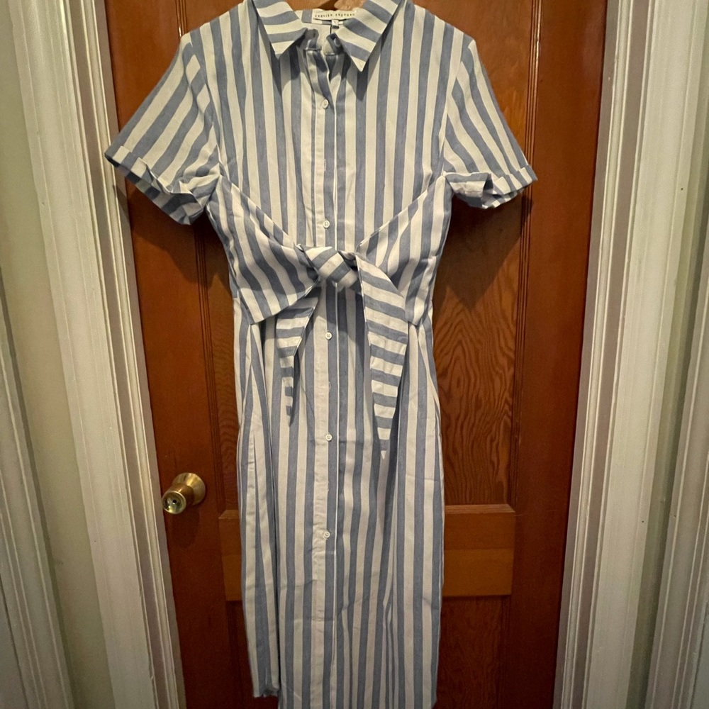 Harlow Striped Tie Front Shirt Dress
